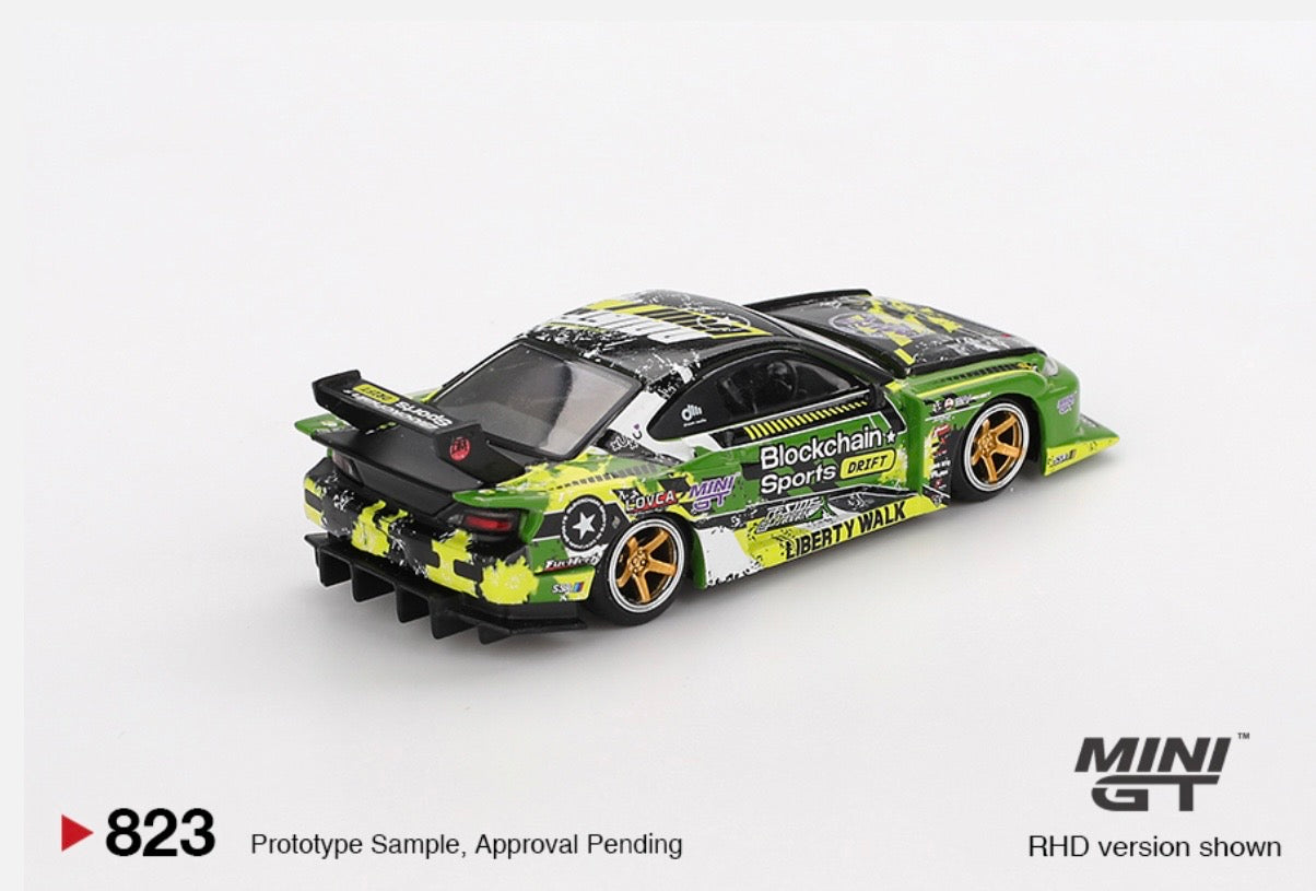 1:64 Nissan Silvia (S15) LB- Super Silhouette #555 V2 2024Formula Drift Japan Mini GT 823