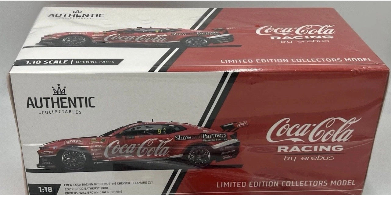 1:18 Coca-Cola Racing by Erebus Will Brown & Jack Perkins #9 2023 Repco Bathurst 1000 Authentic Collectables