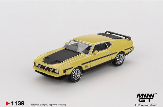1:64 Ford Mustang Mach 1 Grabber Yellow Mini GT 1139
