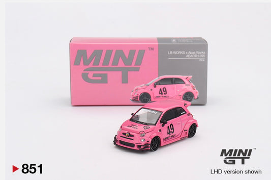 1:64 LB-Works x Abas Works Abarth 595 Pink  Mini GT 851