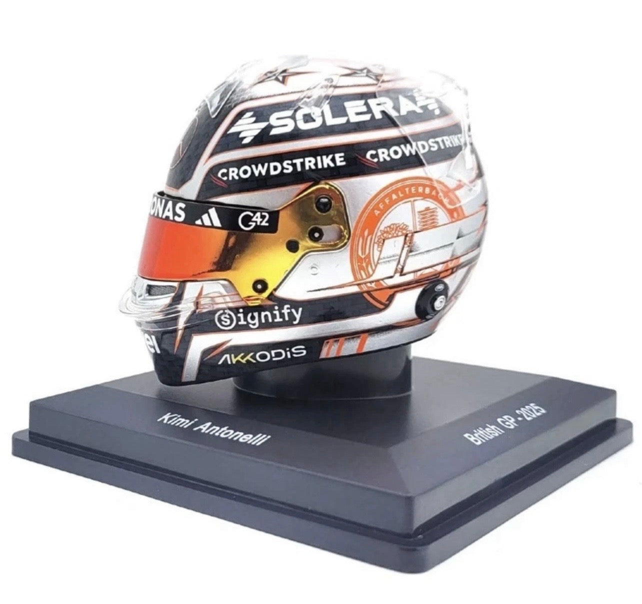 1:5 Kimi Antonelli Mercedes AMG Petronas F1 2025 British GP Helmet Spark