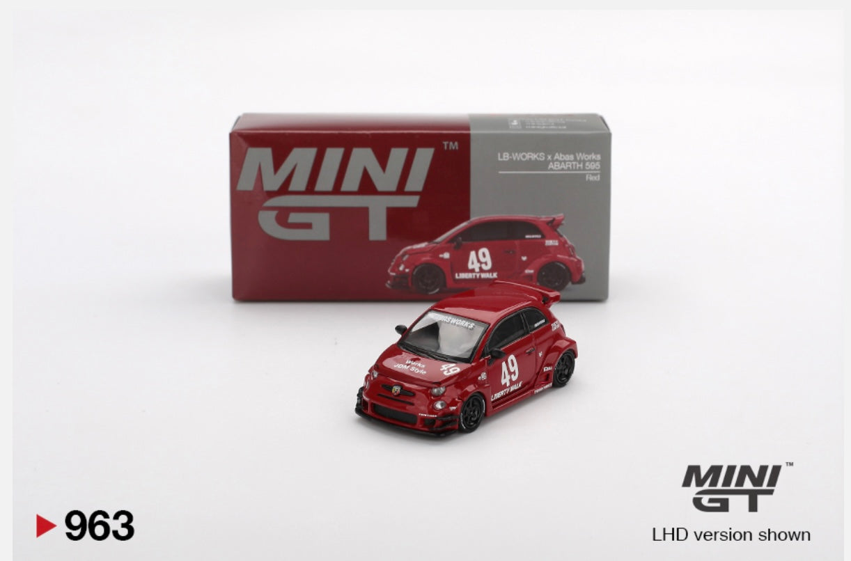 1:64 LB-Works x Abas Works Abarth 595 Red Mini GT 963