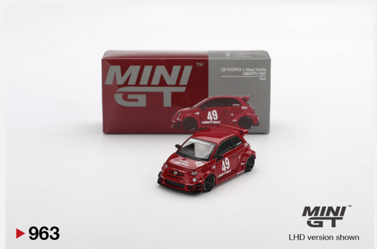 1:64 LB-Works x Abas Works Abarth 595 Red Mini GT 963