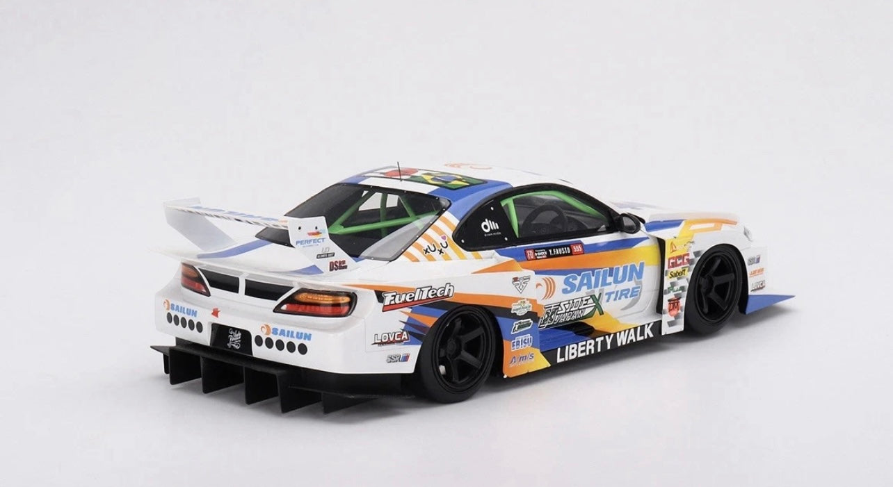 1:43 Nissan Silvia (S15) LB- Super Silhouette #555 2023 Formula Drift Japan TSM