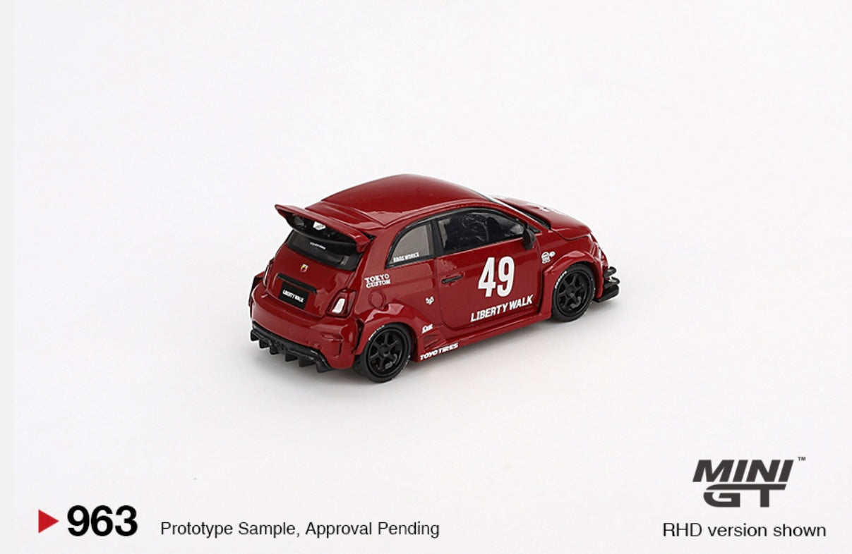 1:64 LB-Works x Abas Works Abarth 595 Red Mini GT 963