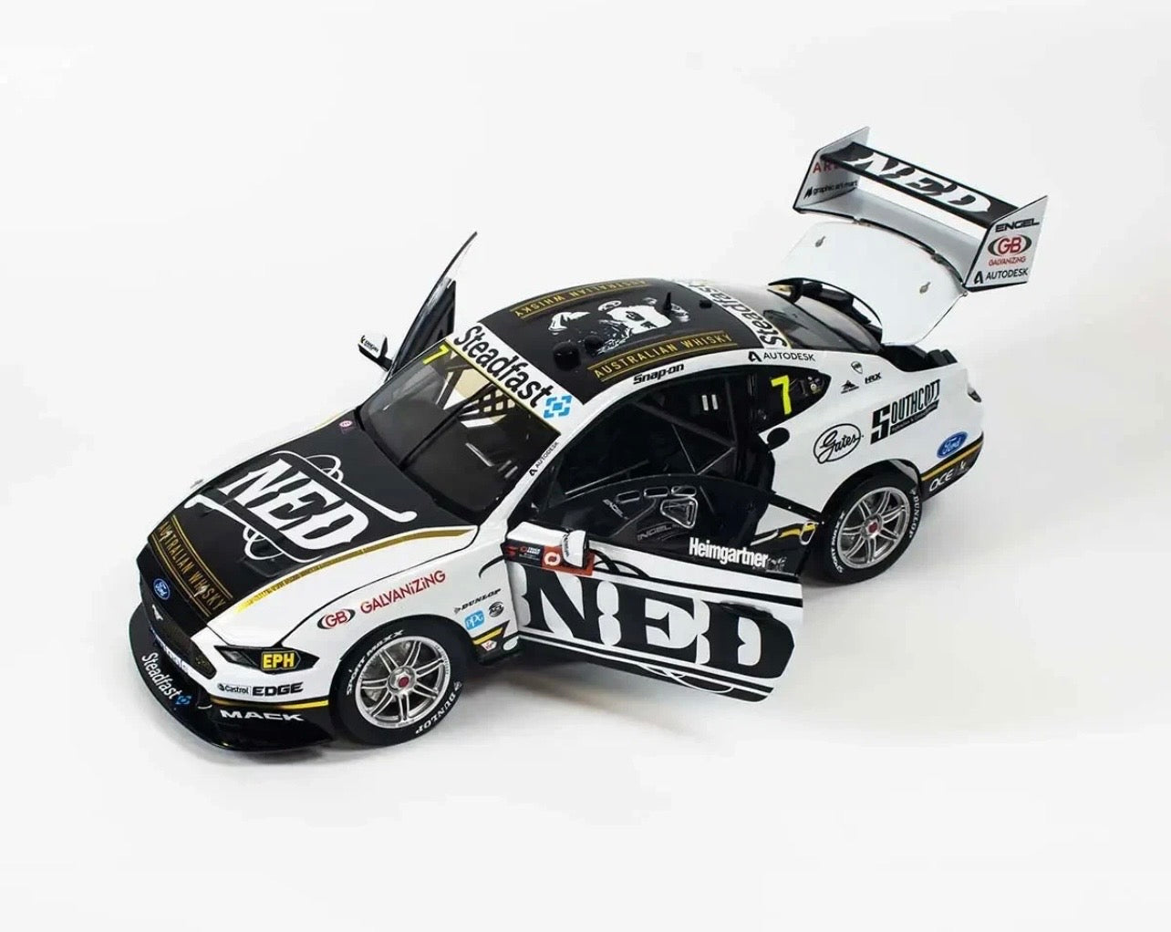 1:18 Andre Heimgartner #7 Ned Whiskey Racing 2020 Sydney Supersprint Race 12 2nd Place Ford Mustang GT Biante