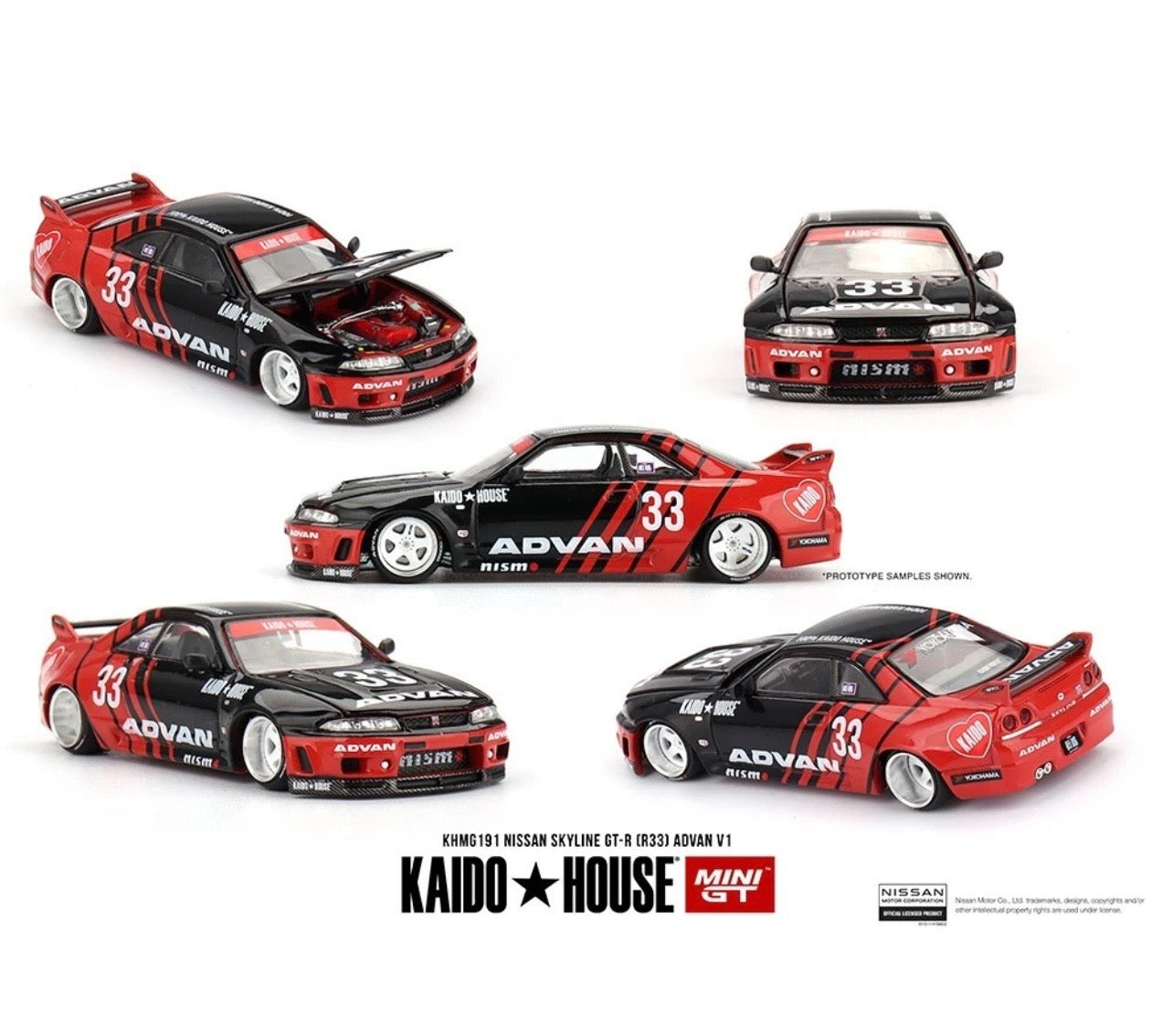 1:64 Nissan Skyline GT-R (R33) Kaido Works Advan Kaido House 191
