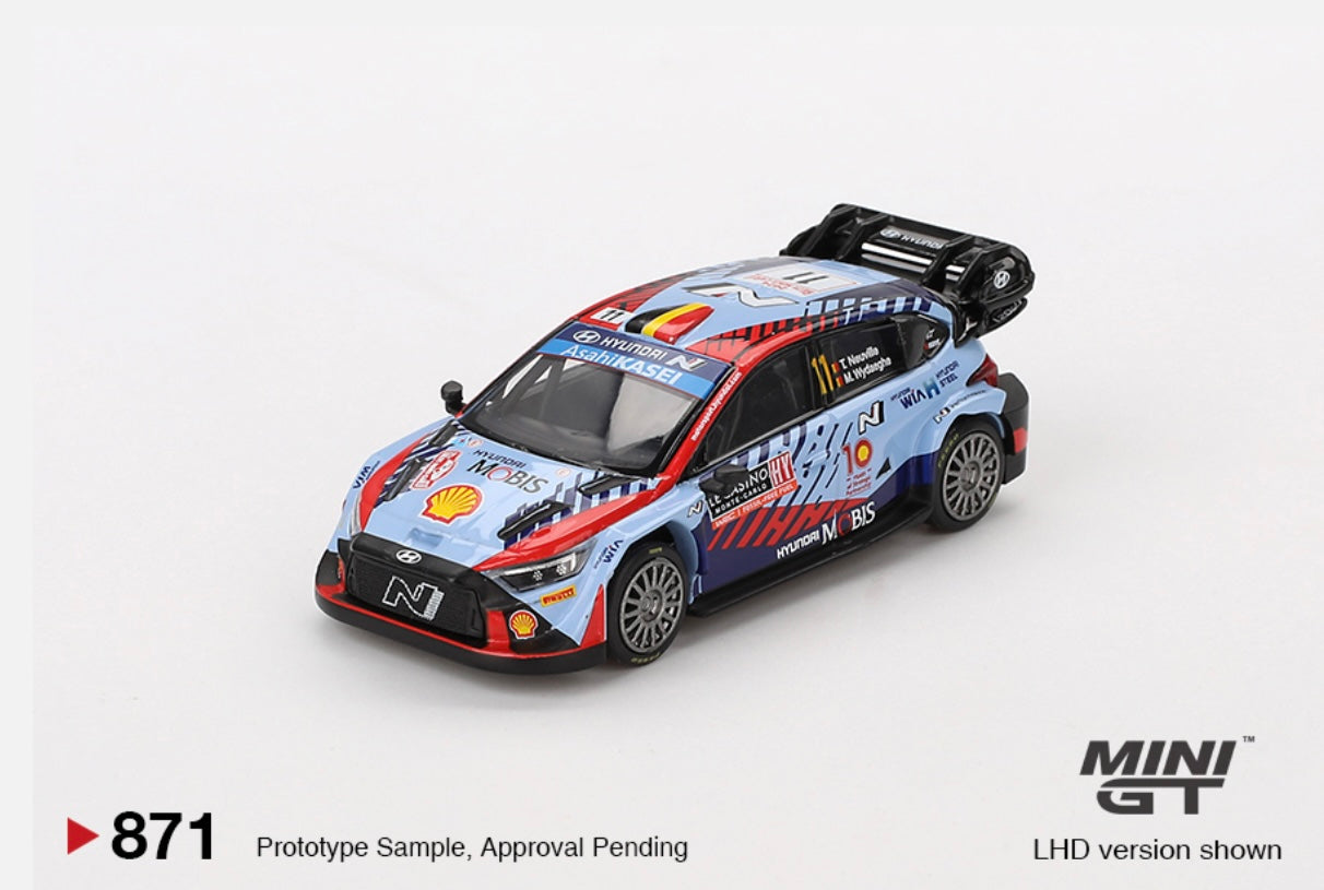 1:64 Hyundai i20 N Rally1 Hybrid #11 2024 Rallye Monte-Carlo Winner Mini GT 871