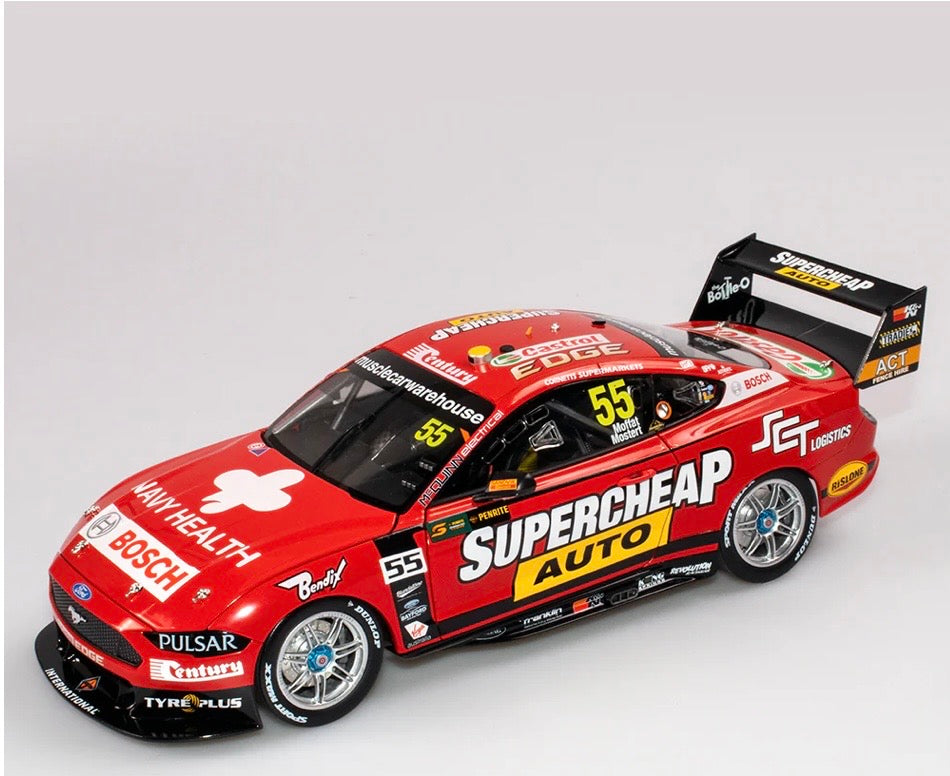 1:18 Chaz Mostert James Moffat #55 SuperCheap Auto Racing Ford Mustang 2019 Sandown 500 Retro Round Authentic Collectables