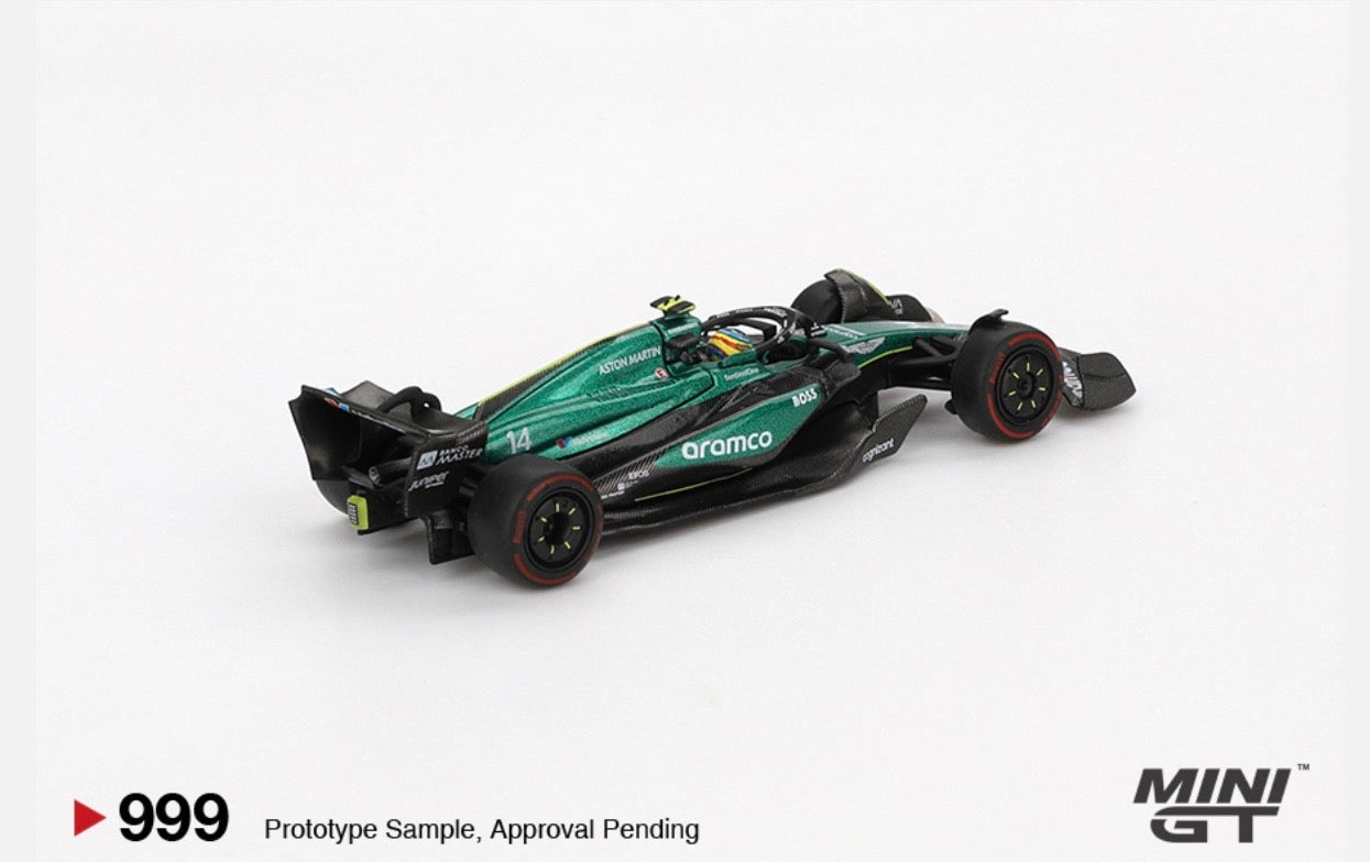 1:64 Aston Martin AMR24 Fernando Alonso #14 2024 F1 2024 Bahrain GP Mini GT 999