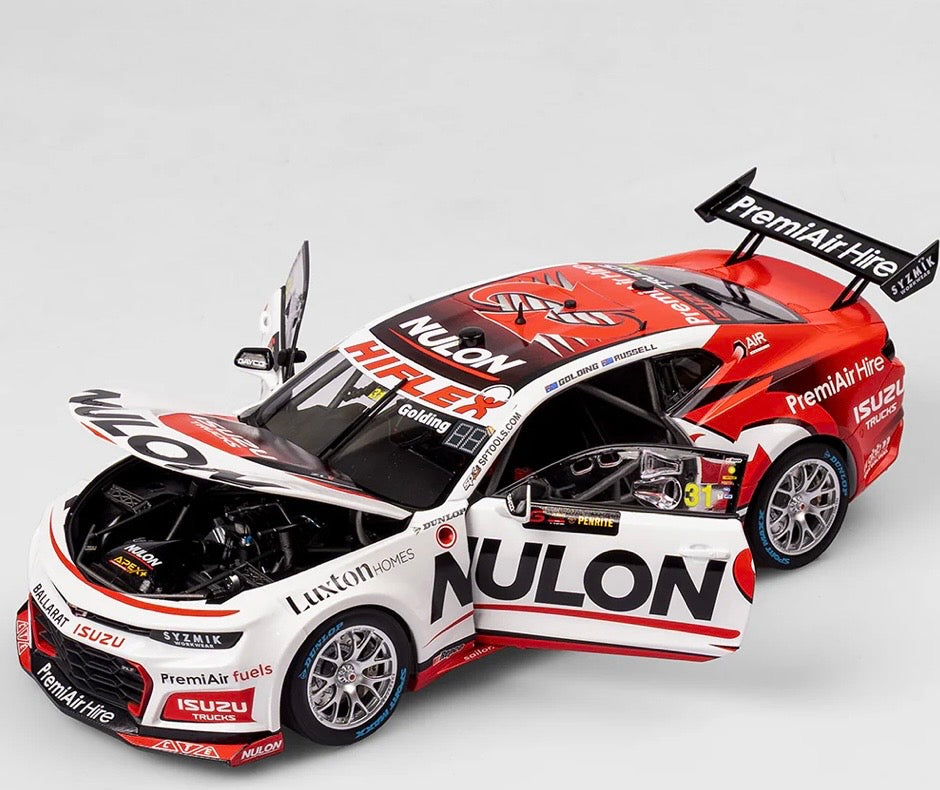 1:18 Chevrolet Camaro ZL1 James Golding David Russell #31 PremiAir Nulon Racing 2024 Penrite Oil Sandown 500 3rd Place Authentic Collectables