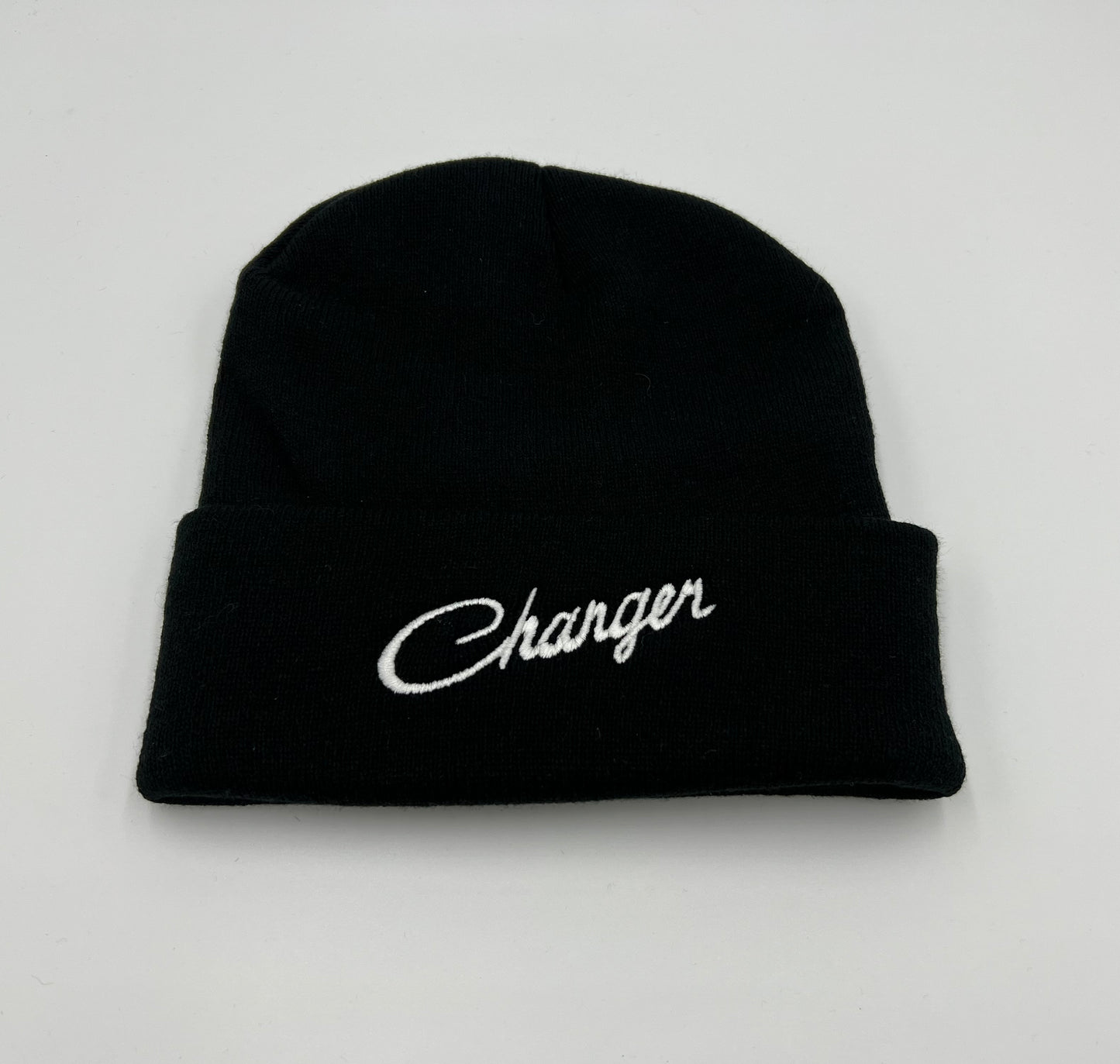 Charger Script Embroidered Beanie