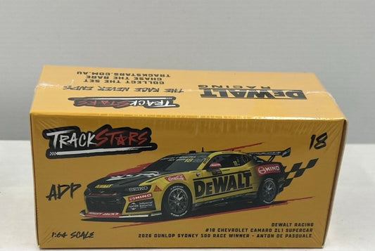 1:64 Anton De Pasquale #18 Dewalt Racing 2026 Dunlop Sydney 500 Race Winner Chevrolet Camaro Trackstars