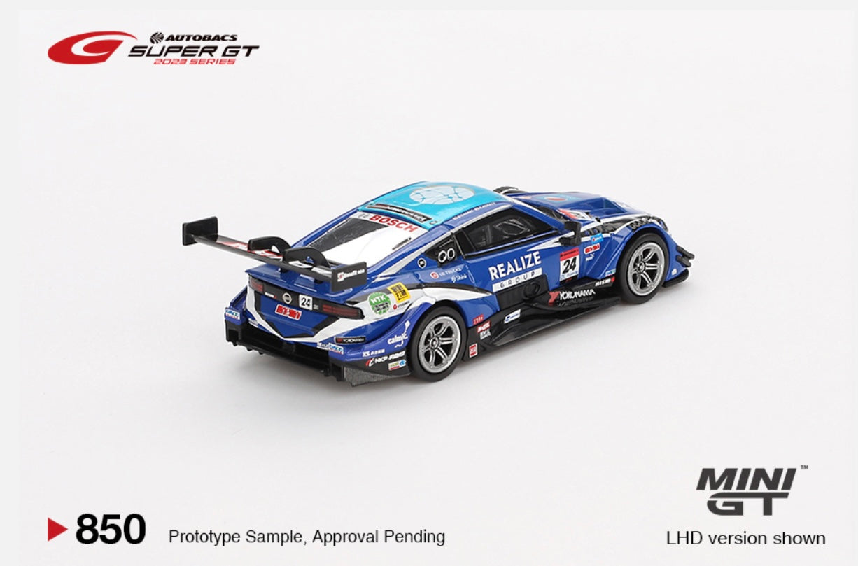 1:64 Nissan Z GT500 #24 Realize Corportation Advan Z Kondo  Racing 2023 Super GT Series Mini GT 850