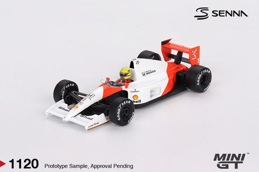 1:64 Ayrton Senna #1 McLaren MP4/6 1991 Japanese Grand Prix 2nd Place Mini GT Pre-Order