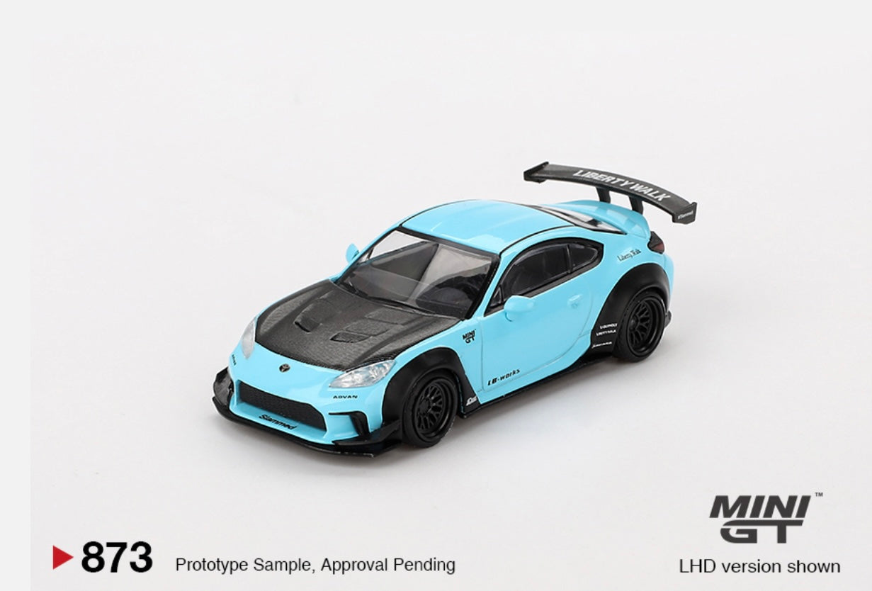 1:64 Toyota GR86 LB ⭐️ Nation Baby Blue Mini GT 873