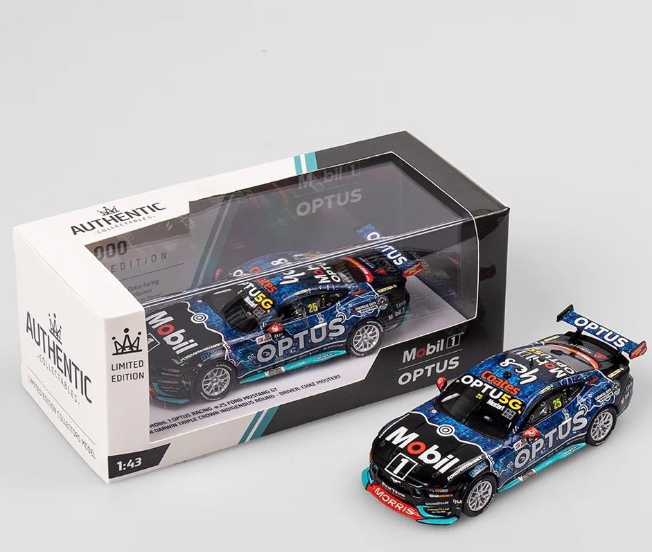 1:43 Chaz Mostert #25 Mobil 1 Optus Racing 2024 Betr DarwinTriple Crown/  NTI Townsville 500 Mustang GT Authentic Collectables