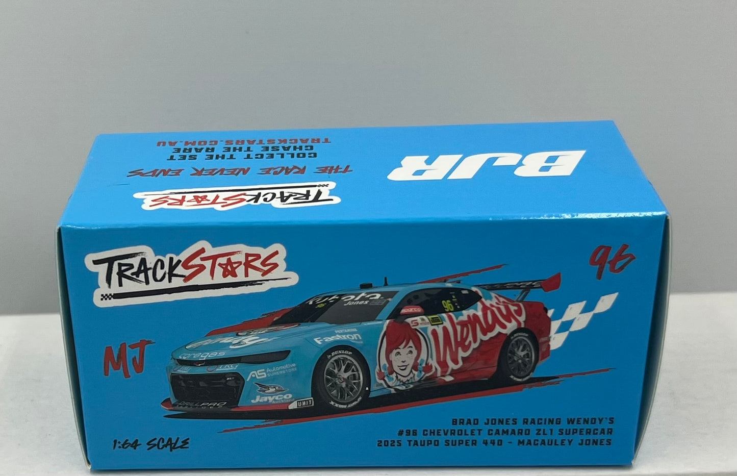 1:64 BRJ Wendy’s Macauley Jones #96 2025 Taupo Super 440 Chevrolet Camaro Trackstars