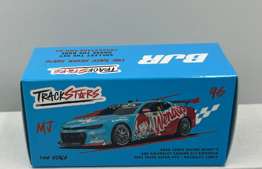 1:64 BRJ Wendy’s Macauley Jones #96 2025 Taupo Super 440 Chevrolet Camaro Trackstars