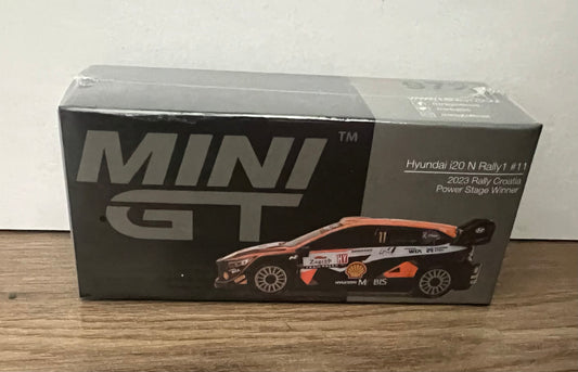 1:64 Hyundai i20 N Rally 1 #11 2023 Rally Croatia Power Stage Winner Mini GT 972