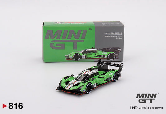 1:64 Lamborghini SC63 #63 2024 IMSA Sebring 12 Hrs Iron Lynx Mini GT 816