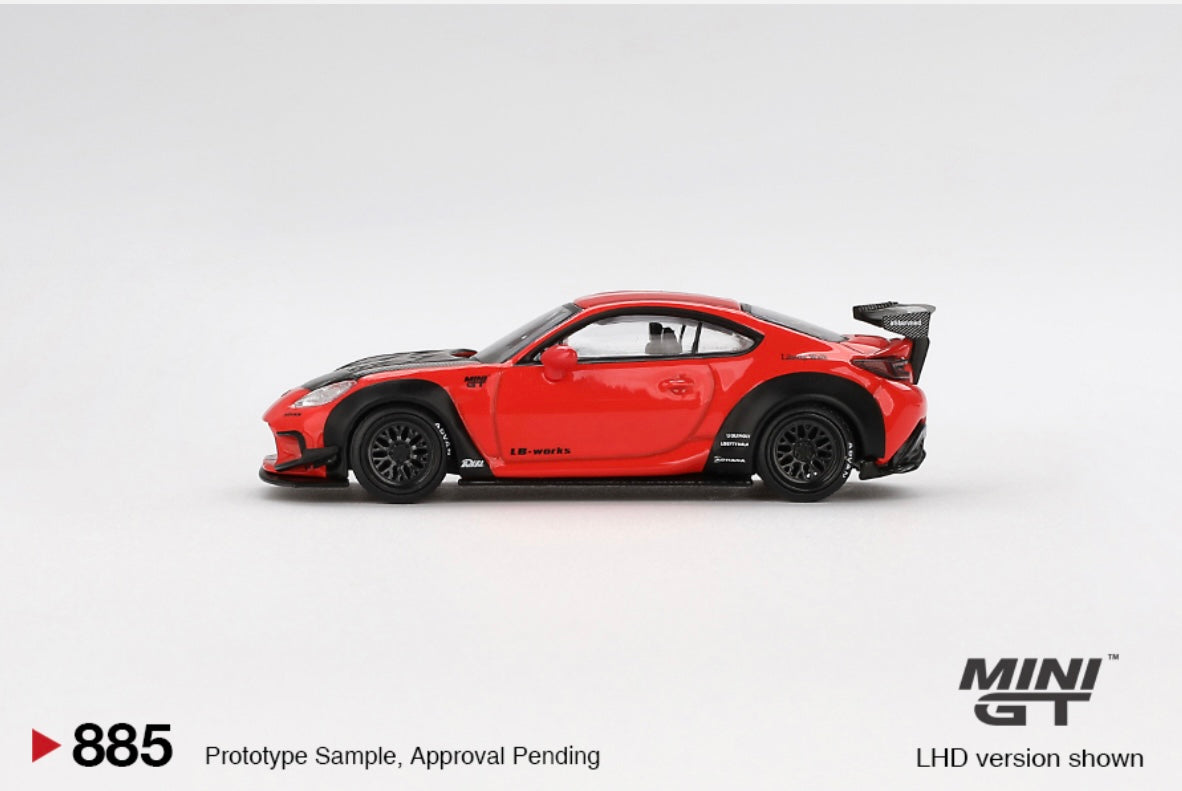 1:64 Toyota GR86 LB ⭐️ Nation Red Mini GT 885