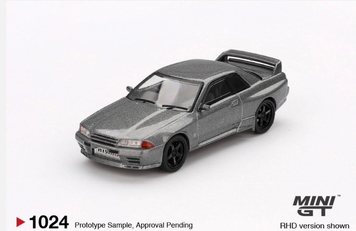 1:64 Nissan Skyline GT-R Nismo BNR32 CRS Version Dark Metal Grey Mini GT 1024
