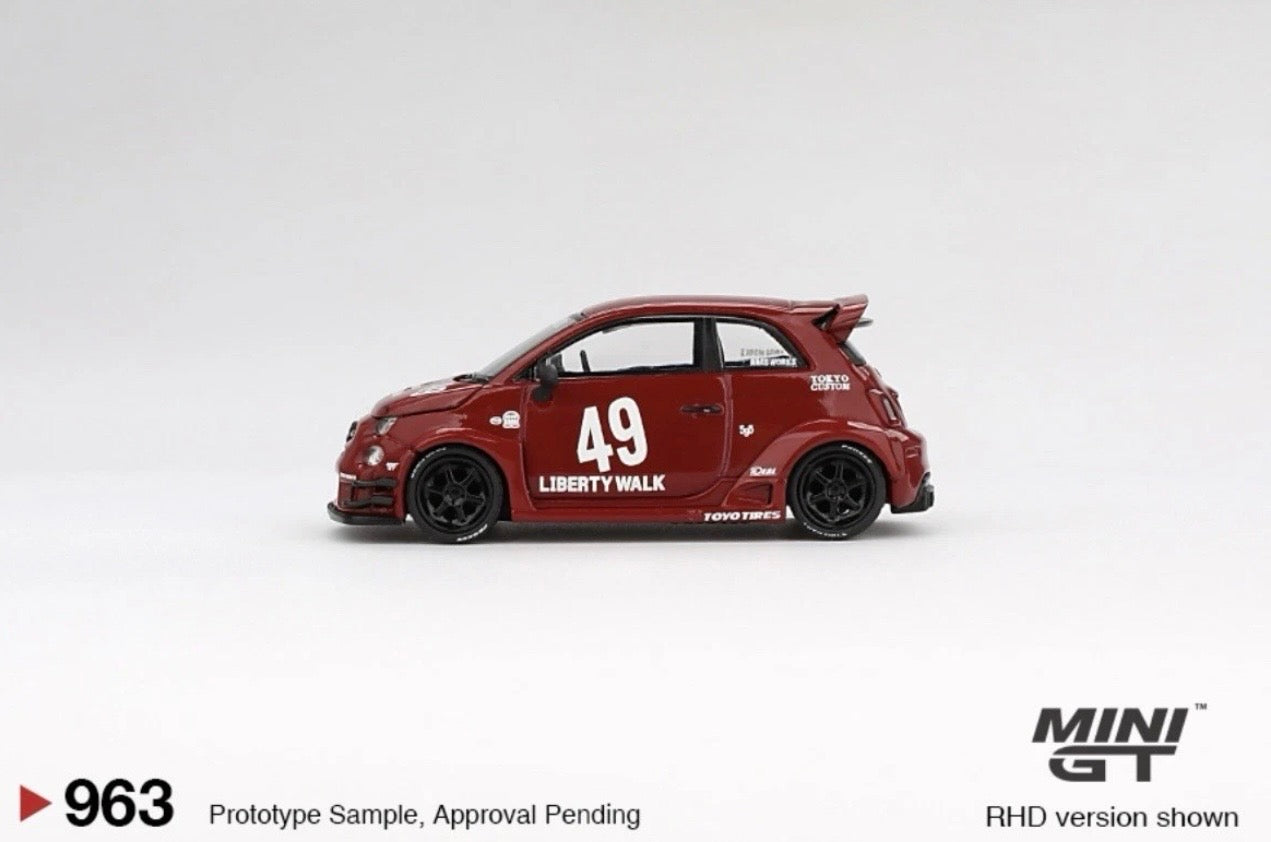 1:64 LB-Works x Abas Works Abarth 595 Red Mini GT 963