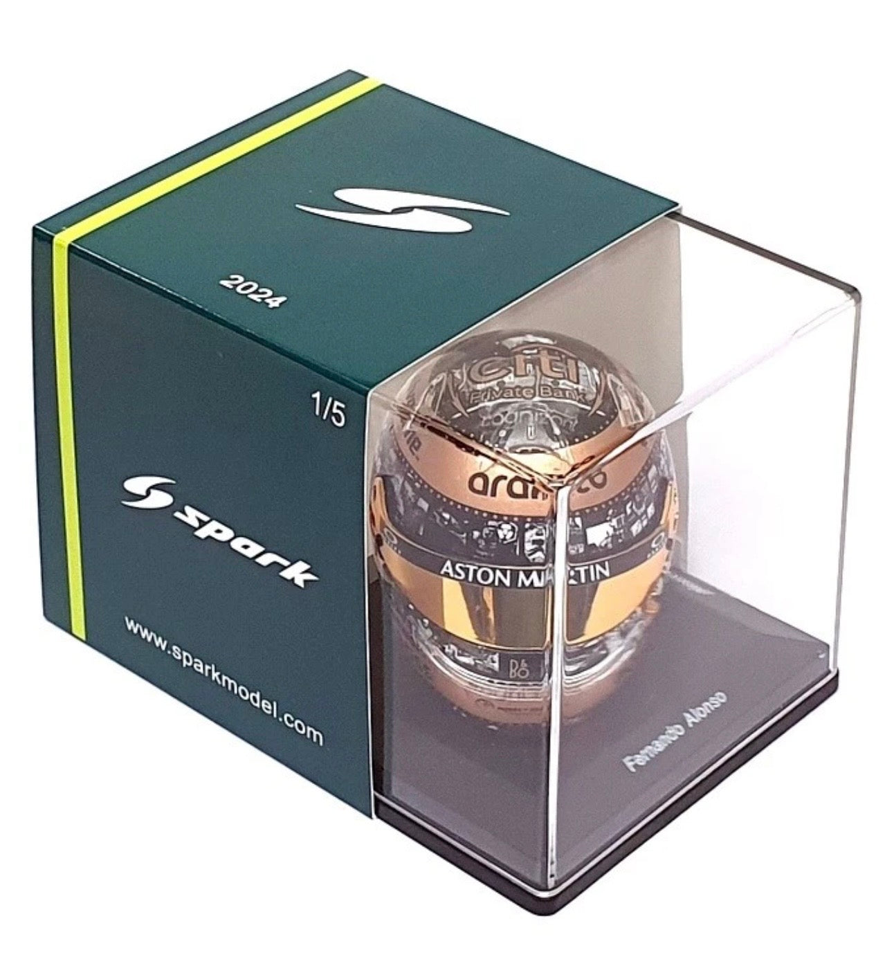 1:5 Fernando Alonso Helmet 2024 Mexican GP Aston Martin Aramco F1 Spark