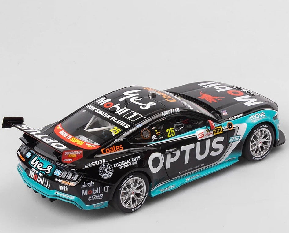 1:18 Chaz Mostert #25 2025 ITM Taupo Super 440 Race 9 Winner Mobil 1 Optus Racing Ford Mustang GT Authentic Collectables