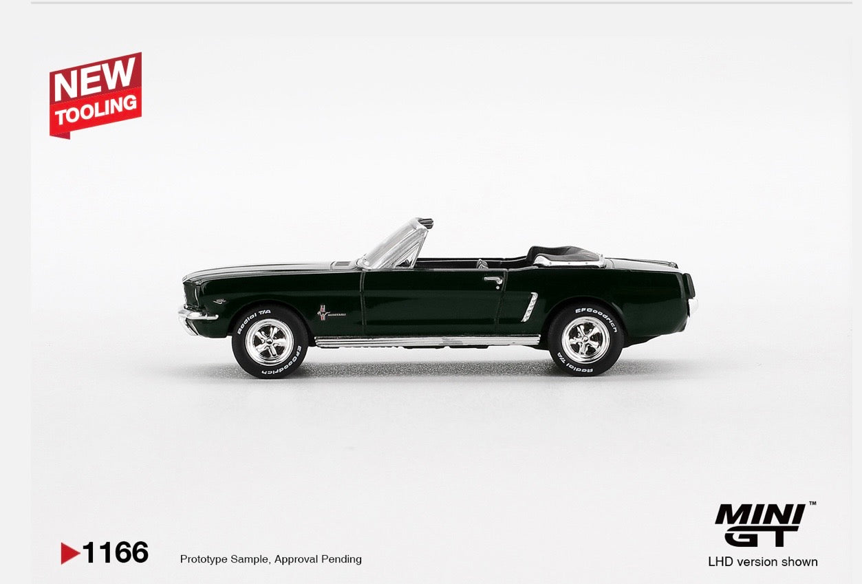 1:64 Ford Mustang Convertible 1964 Highland Green Mini GT 1166