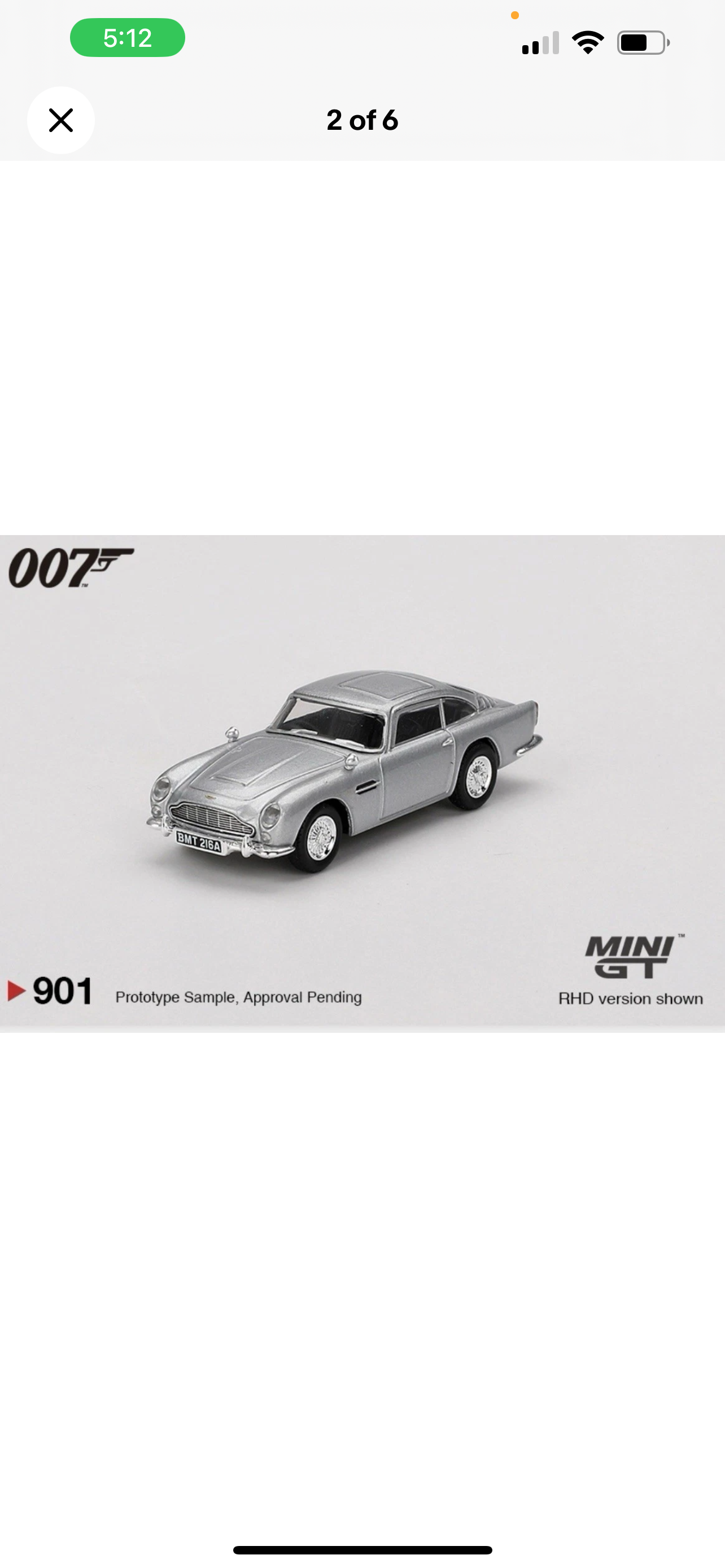 1:64 Aston Martin DB5 ThunderBall James Bond Mini GT 901