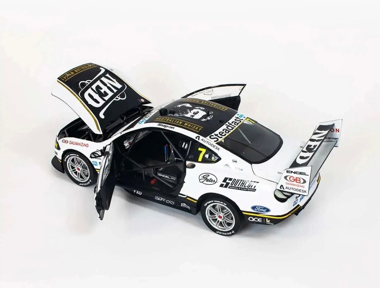 1:18 Andre Heimgartner #7 Ned Whiskey Racing 2020 Sydney Supersprint Race 12 2nd Place Ford Mustang GT Biante