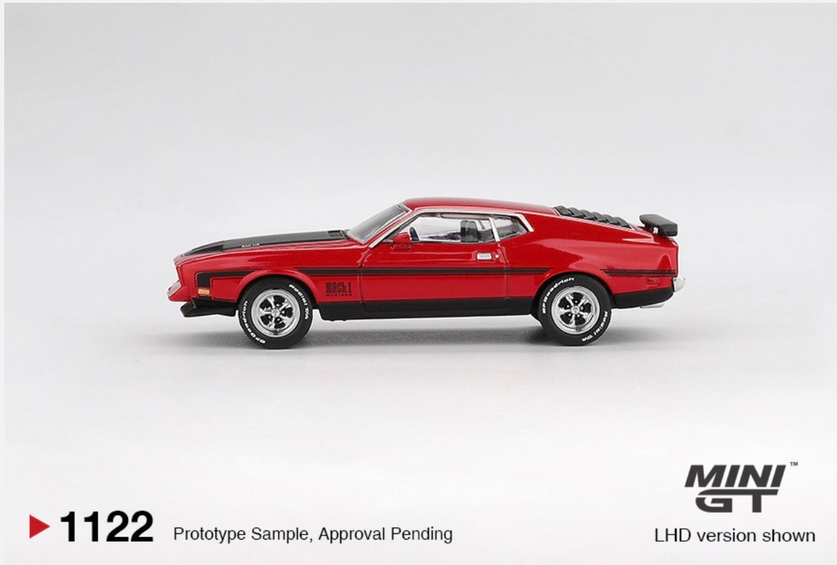 1:64 Ford Mustang Mach 1 1971 Race Red Mini GT 1122