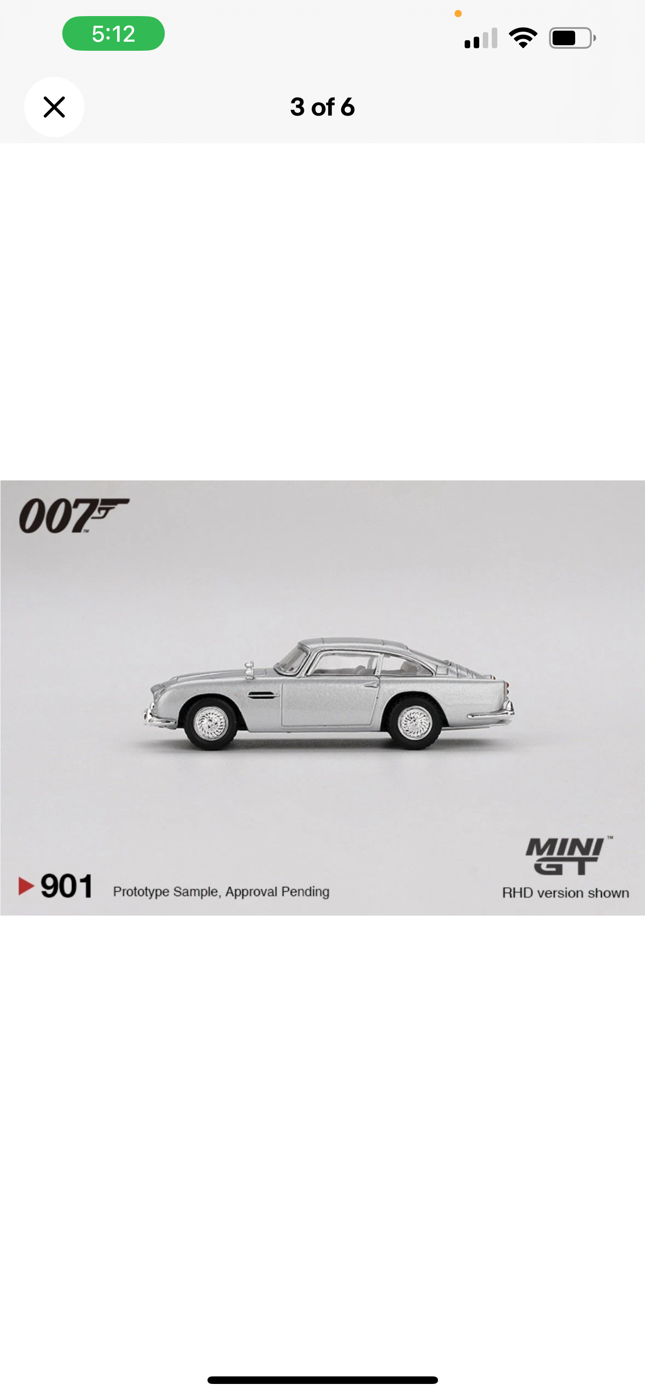 1:64 Aston Martin DB5 ThunderBall James Bond Mini GT 901