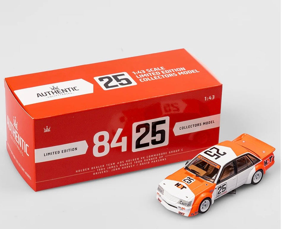 1:43 HDT #25 Harvey Parsons 1984 Bathurst 1000 Runner Up Holden VK Authentic Collectables