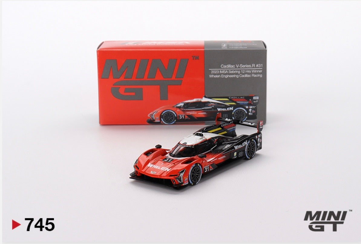 1:64 Cadillac V-Series R #31 2023 IMSA Sebring 12 Hrs Winner Whelen Engineering Cadillac Racing Mini GT 745