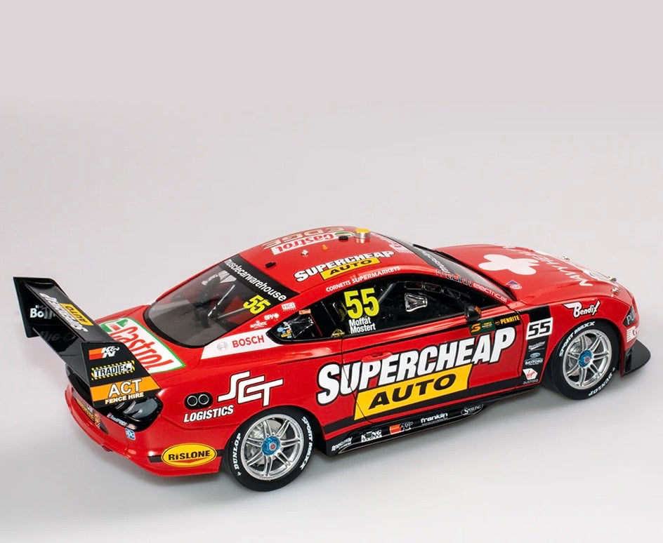 1:18 Chaz Mostert James Moffat #55 SuperCheap Auto Racing Ford Mustang 2019 Sandown 500 Retro Round Authentic Collectables
