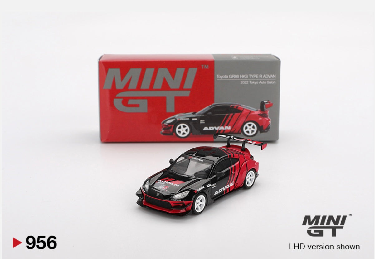 1:64 Toyota GR86 HKS Type R Advan 2022 Tokyo Auto Salon Mini GT 956