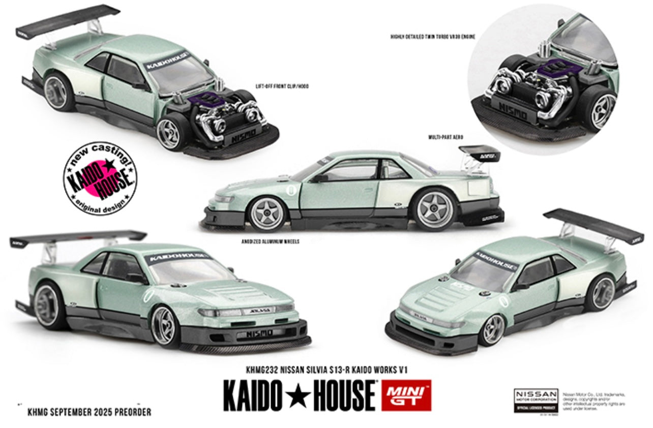 1:64 Nissan Silvia S13-R Kaido Works V1 #232 Kaido House Pre-Order