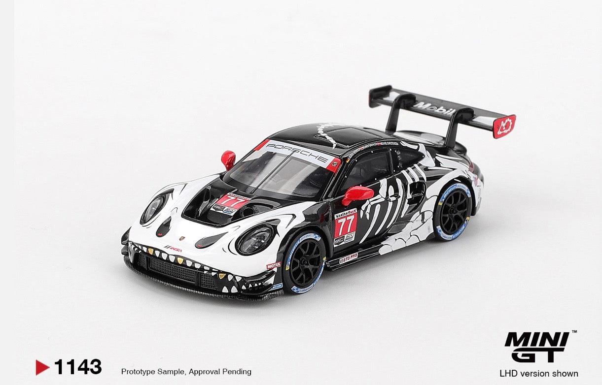 1:64 Porsche 911 GT3 R #77 2025 IMSA Petit Le Mans AO Racing Mini GT 1143