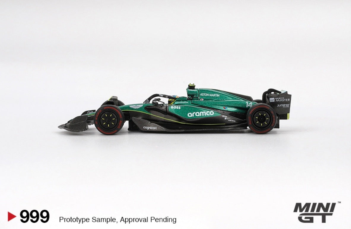1:64 Aston Martin AMR24 Fernando Alonso #14 2024 F1 2024 Bahrain GP Mini GT 999