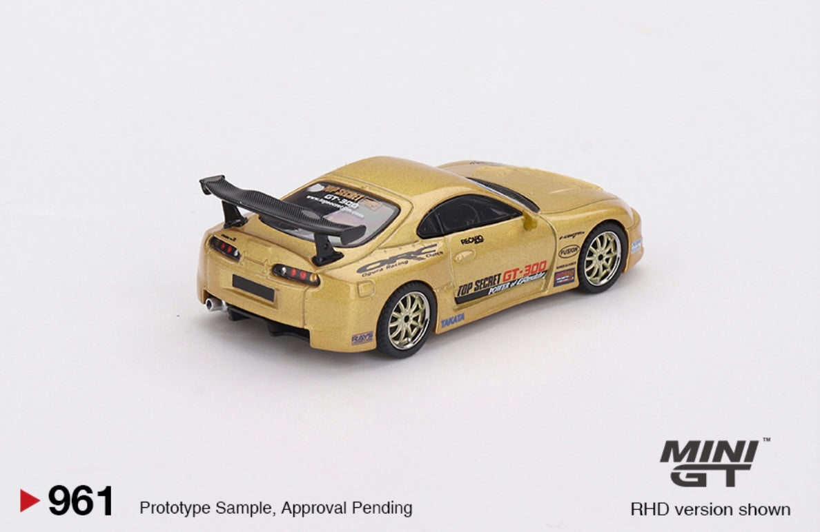 1:64 Toyota Supra (A80) Top Secret GT-300 Top Secret Gold Mini GT 961