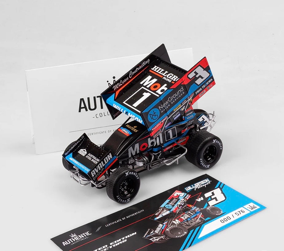 1:18 Williamson Motorsport Callum Williamson #W3 Sprintcar  2024  High Limit International Perth Authentic Collectables