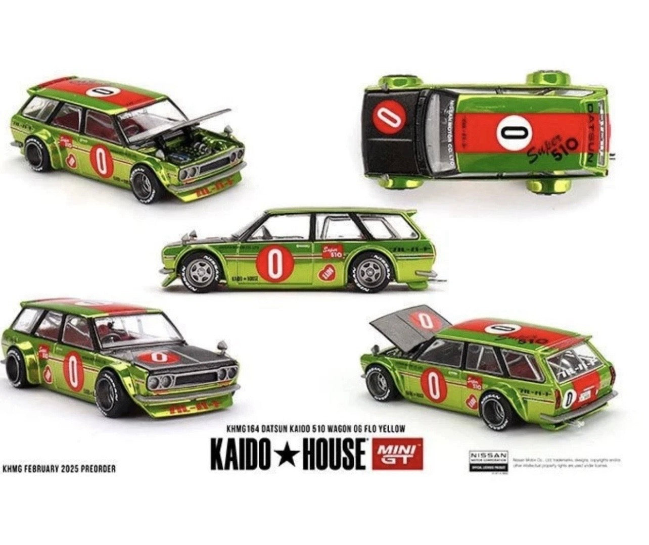 1:64 Datsun Kaido 510 Wagon OG Flow Yellow #164 Kaido House