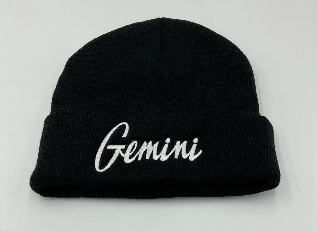 Gemini  Embroidered Beanie