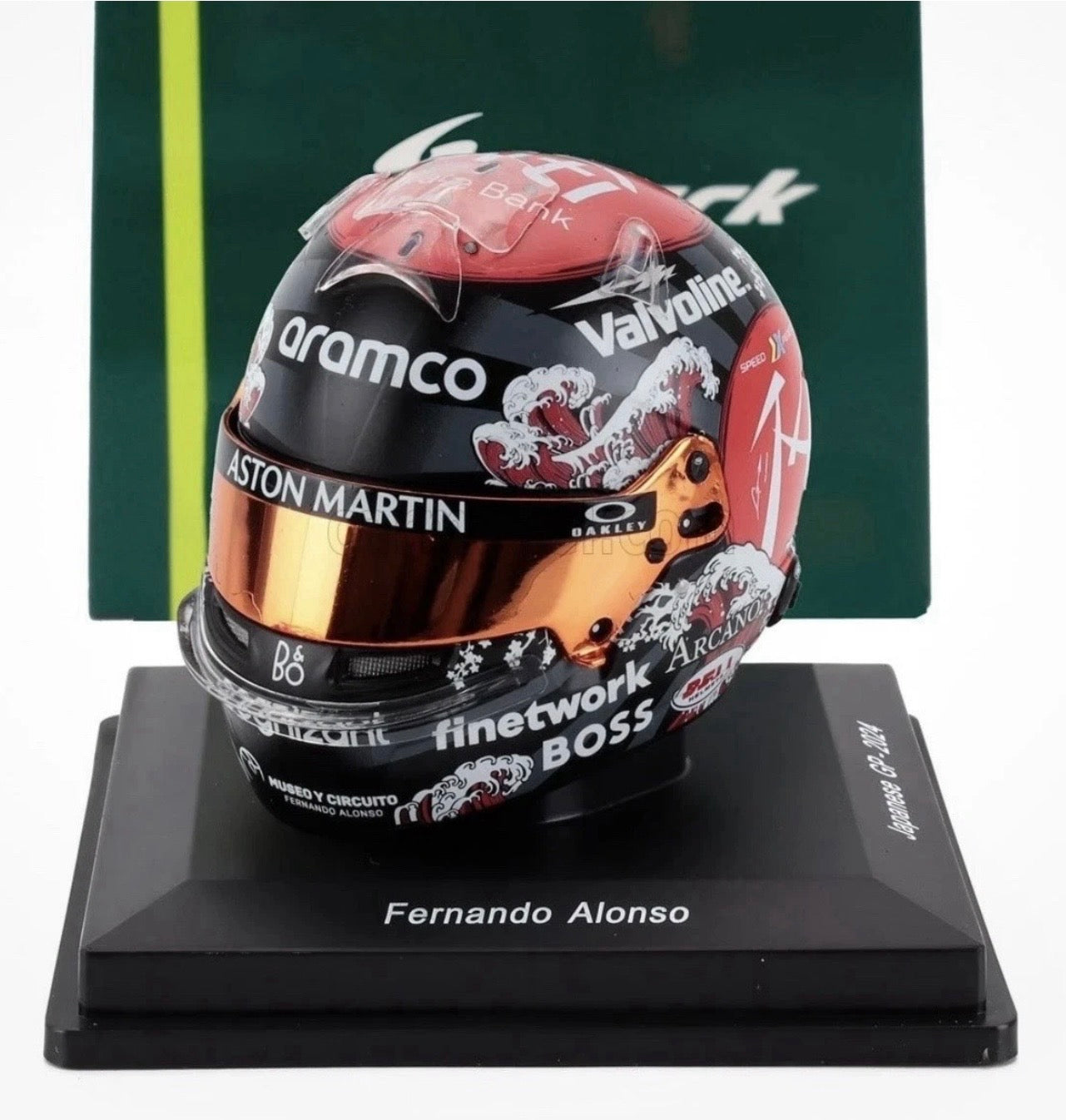 1:5 Fernando Alonso Helmet 2024 Japanese GP Aston Martin Aramco F1 Spark