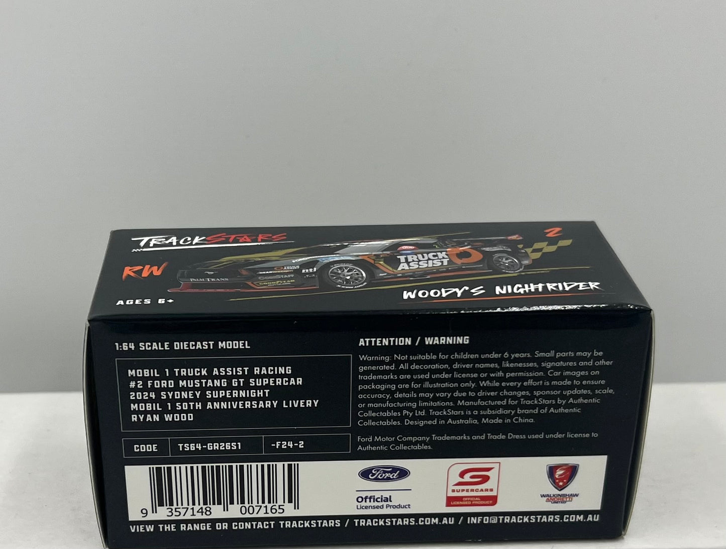 1:64 Mobil 1 Truck Assist Racing Ryan Wood #2 2024 Sydney Supernight Mobil 1 50th Anniversary Livery Ford Mustang GT Trackstars