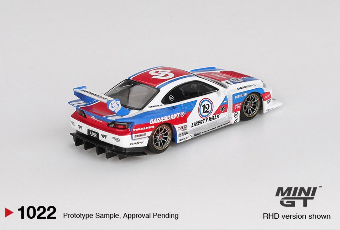 1:64 Nissan S15 Silvia LB-Super Silhouette Garasidrift x LBWK 2025 Mini GT 1022