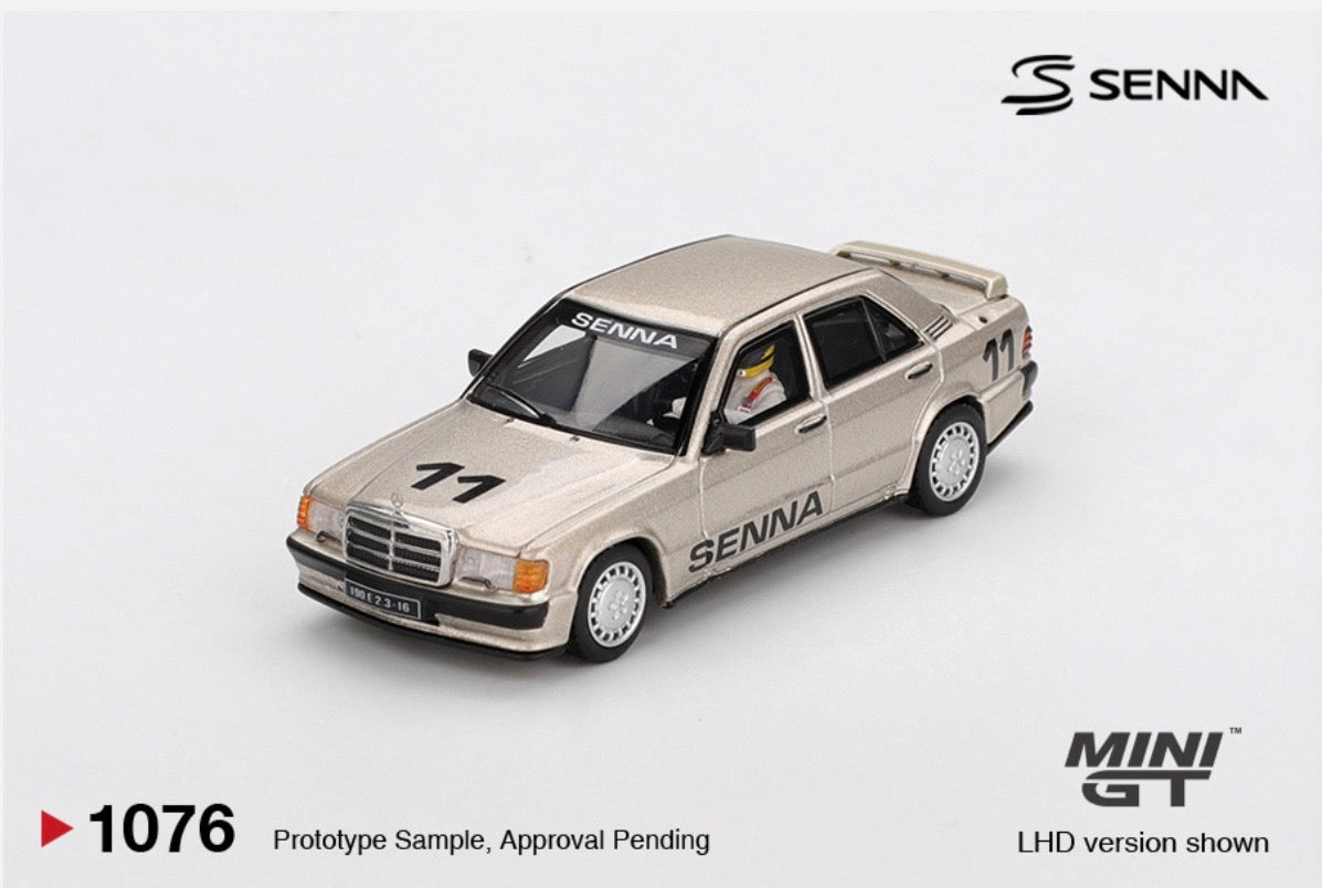1:64 Ayrton Senna #11 Mercedes- Benz 190 E 2.3 - 16 1984 Nurburgring Race of Champions w/Figure Mini GT 1076